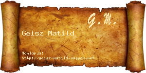 Geisz Matild névjegykártya